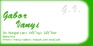 gabor vanyi business card
